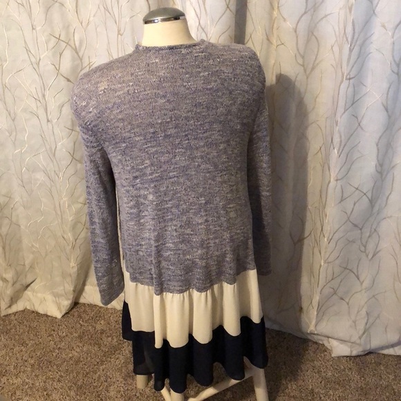 Blue and White Cardigan. Long. - Picture 2 of 8